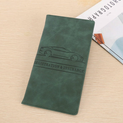 🌟 Premium Suede-Feel Vehicle Document Organizer | Magnetic Closure Wallet