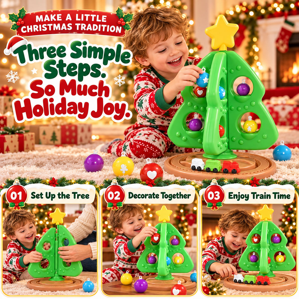 🎄🎁 My First Christmas Tree | Toddler Decorating Toy Set with Ornaments & Mini Train 🚂