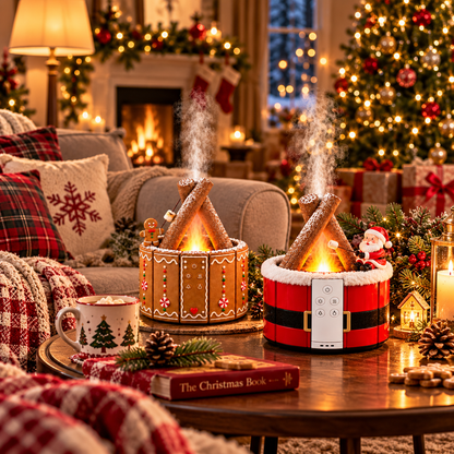 🔥 MerryMist Christmas Campfire Diffuser – Light-Up Holiday Mist Decoration