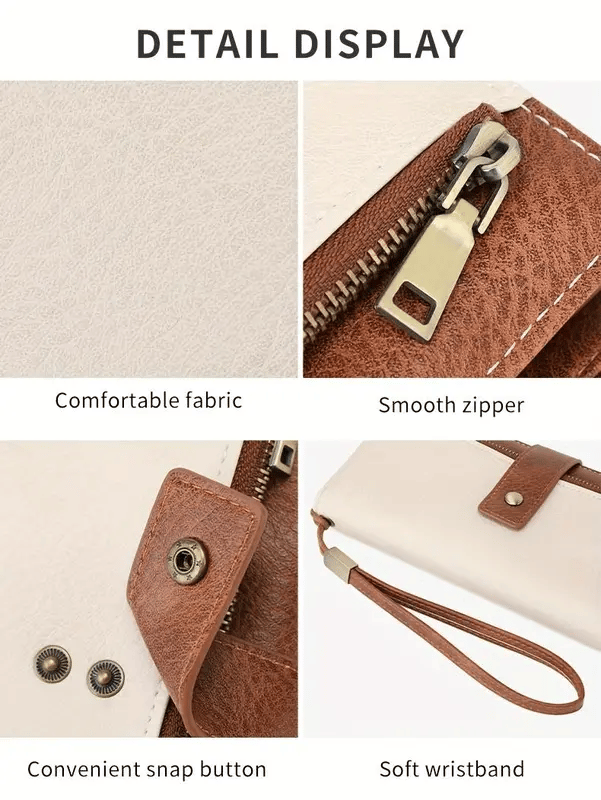 Women's long wallet, stylish clutch, elegant solid color RFID blocking leather wallet👛