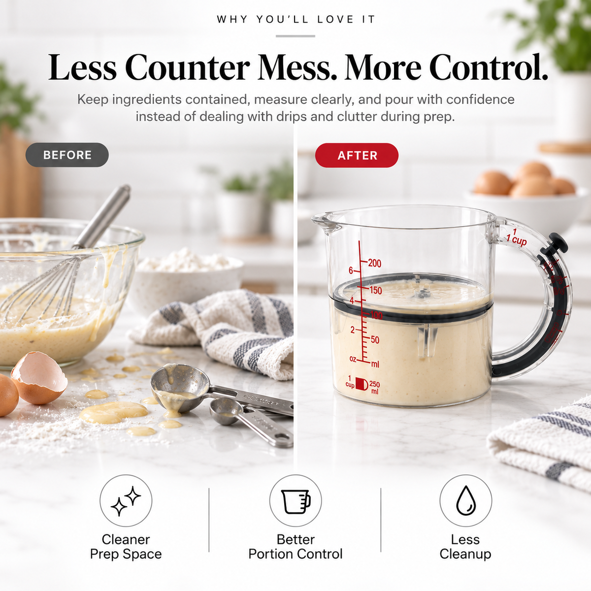 🥄 4-in-1 Adjustable Measuring Cup – One Cup for Every Recipe