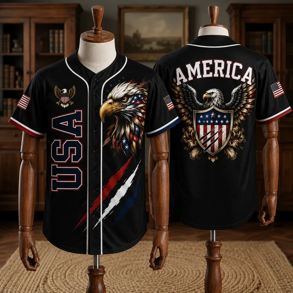 🦅USA 250th Anniversary All-Over Print Patriotic Baseball Jersey
