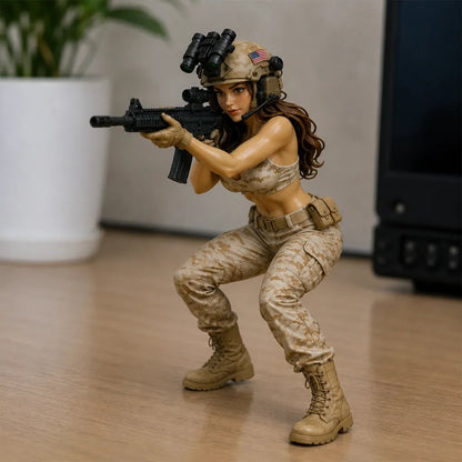 🔫👑 Level Up Your Setup! Limited Edition Camo Female Operator Figure — Save 49% with Fast Shipping!