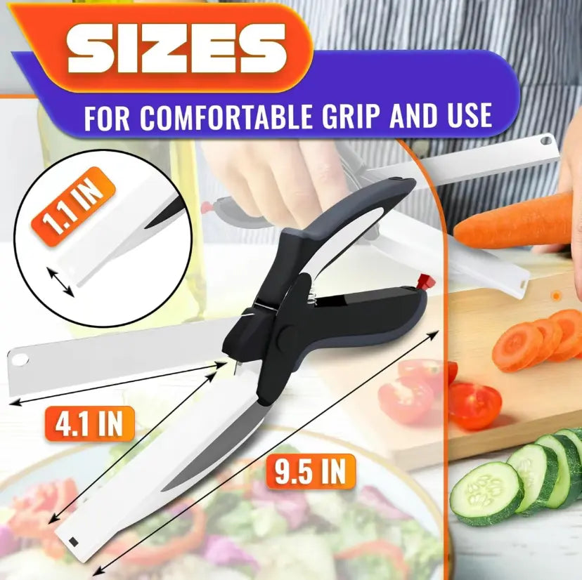 ✂️ 50% OFF 2-in-1 Kitchen Scissors – Heavy-Duty Food Cutter with Built-In Cutting Board