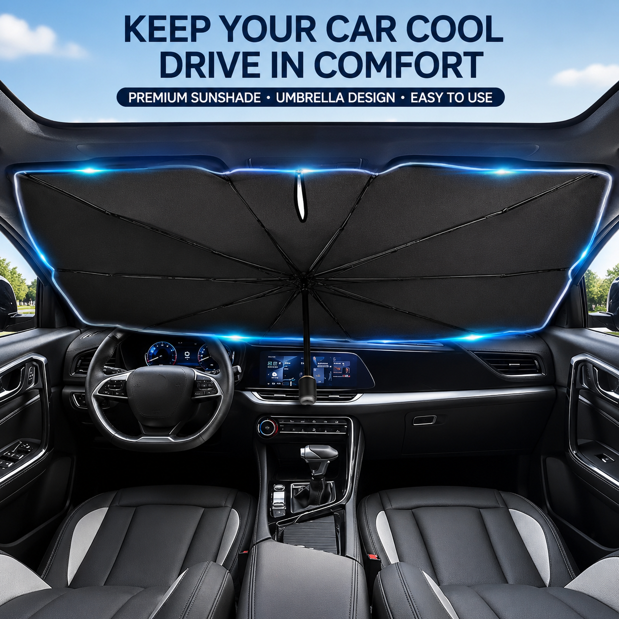 ✨️Last Day 50% OFF☀️🚗2026 Upgraded Car Windshield Sun Shade Umbrella