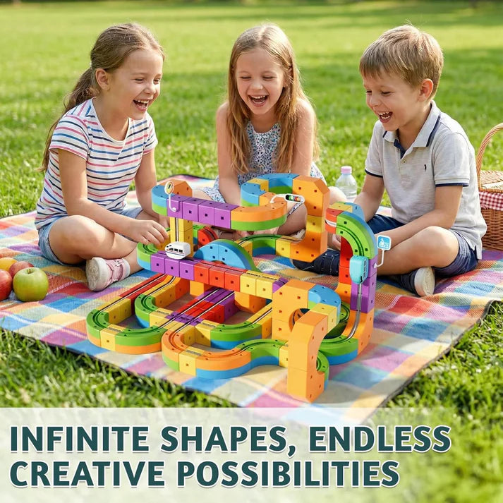 ⏰Electric Train Set 3D Magic Flexible Race Track for Kids 3-8 Years Old, Anti-Gravity STEM Toy