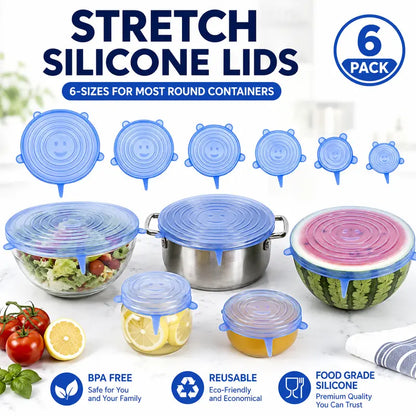 6 Pack Silicone Stretch Lids