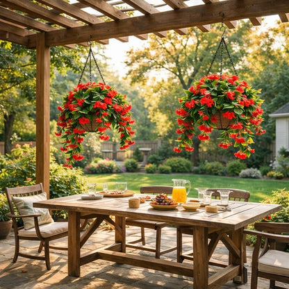 FREE SHIPPING🌸Faux Crepe Myrtle Hanging Baskets – Ultra-Realistic🌸✨(2 pcs)