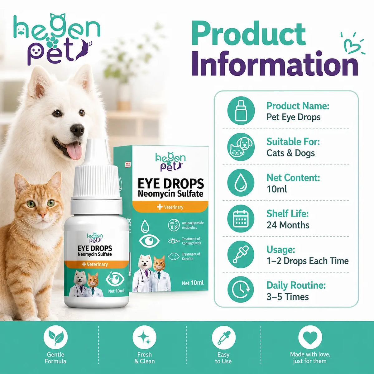 10 ML Gentle Cleansing Drops for Dogs & Cats