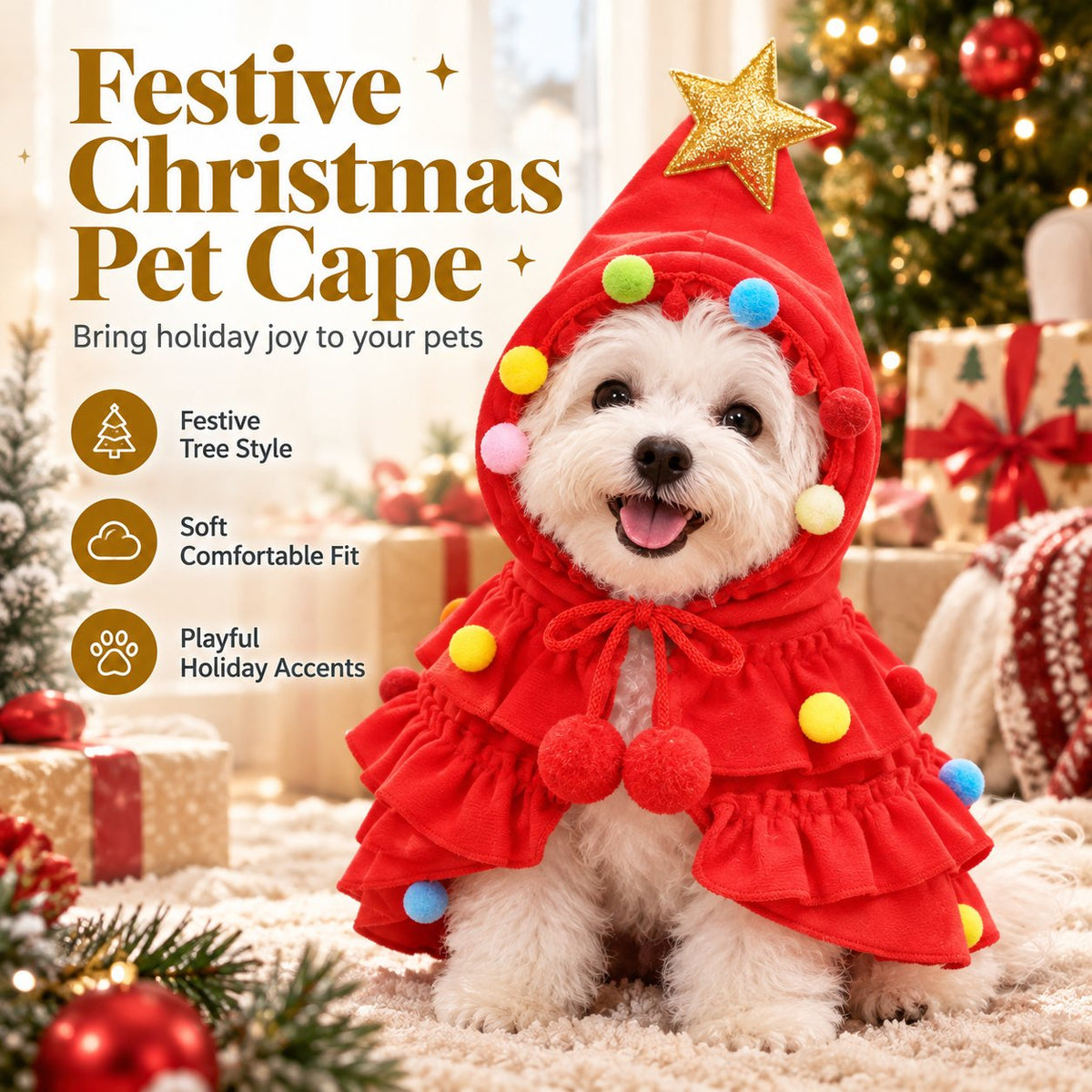 Christmas Tree Pet Cloak Costume