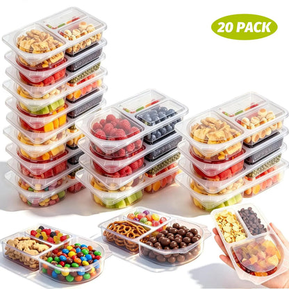 🍱 Dual Compartment Disposable Food Containers – Leakproof Takeout Boxes with Sauce Compartments