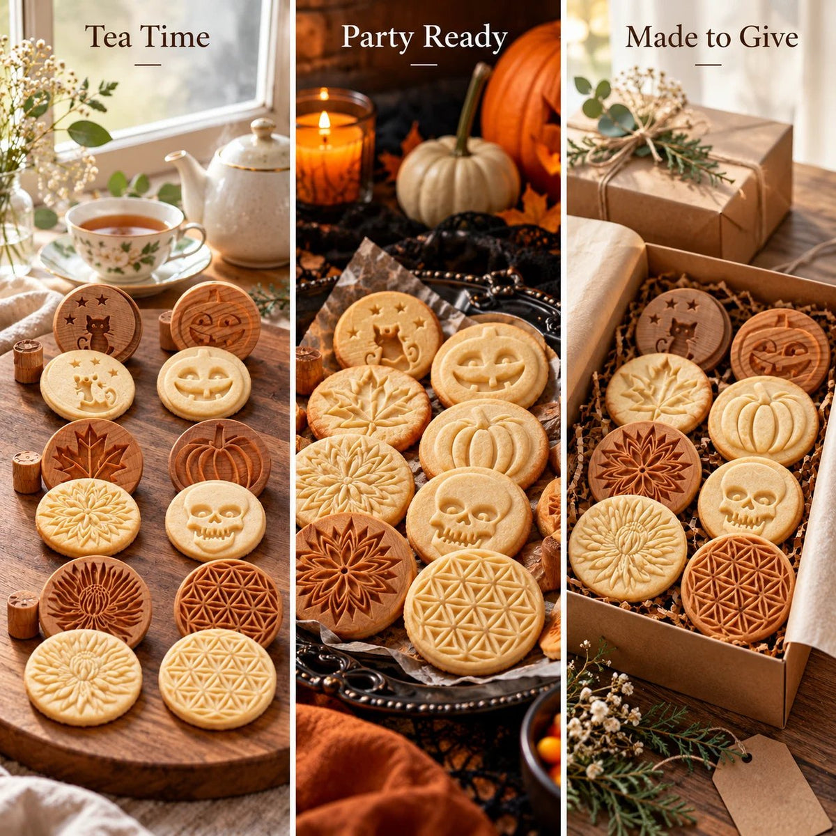 🍪 Carved Wooden Cookie Stamps | One Press, Beautiful Detail