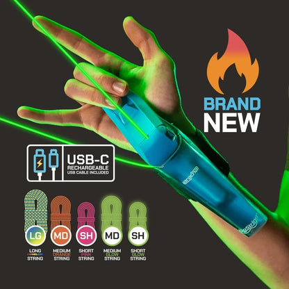 🔥 LAST DAY 50% OFF - 🕷 Rechargeable Wrist String Launcher with UV-Reactive & Glow-in-the-Dark Strings for Kids & Adults 🎁Buy 2 Free Shipping