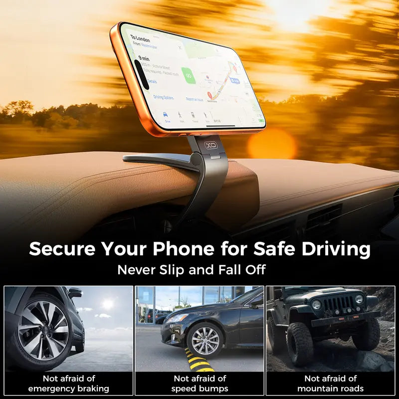 Strong Magnet Magnetic Cellphone Car Mount - Hands-Free Phone Holder, 95° Adjustable