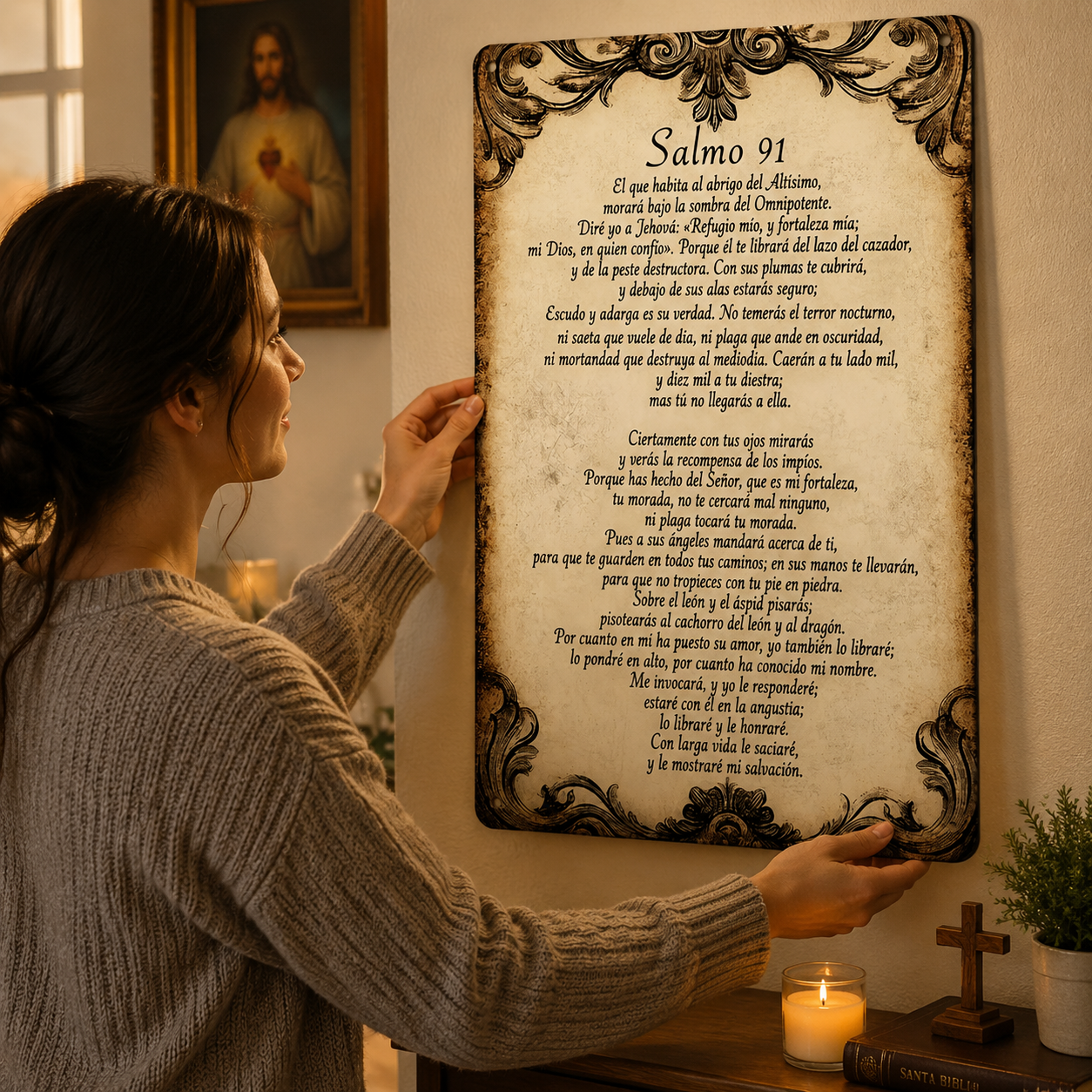 🙏 Psalm 91 Metal Wall Art | Christian Home Blessing Decor | Faith Inspired Scripture Sign