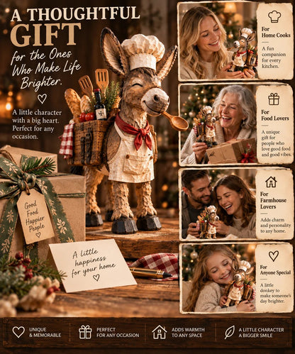 🫏 The Stubborn Little Chef — Carved Kitchen Donkey Figurine 🎁