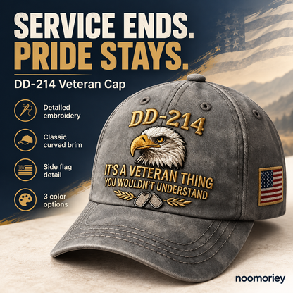 100% Handmade DD-214 Veteran Honor Embroidered Cap
