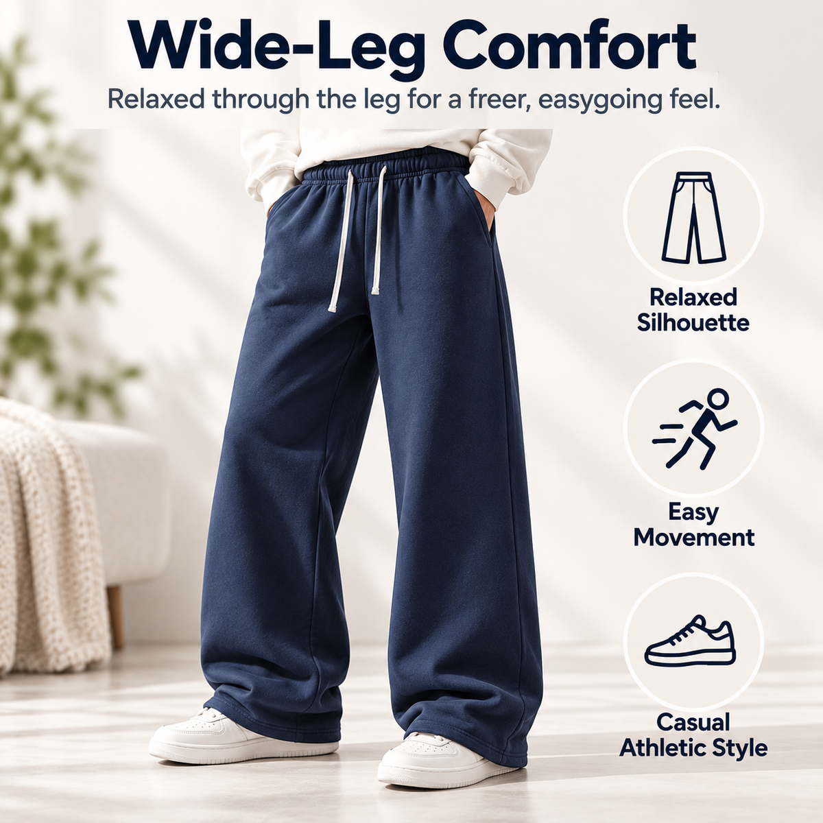 4-Pack  Ultra-Soft Wide-Leg Sweatpants
