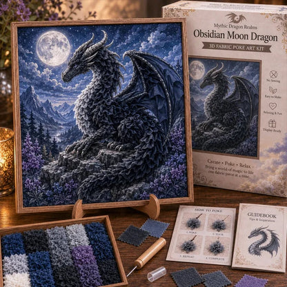 🎁Last Day Buy 2 get 1 free🐉 Mythic Dragon Realms 3D Fabric Poke Art Kit