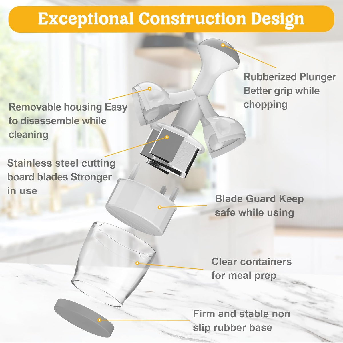 🥗 Push & Chop Manual Food Chopper – Quick Prep for Onions, Garlic, Veggies & More