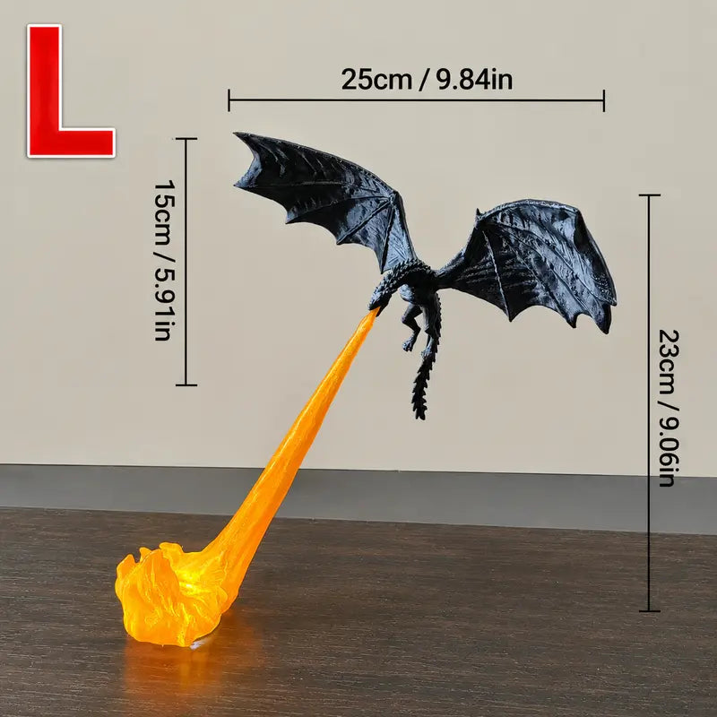 3D Printed Dragon Flame Book Nook with Light Mystical