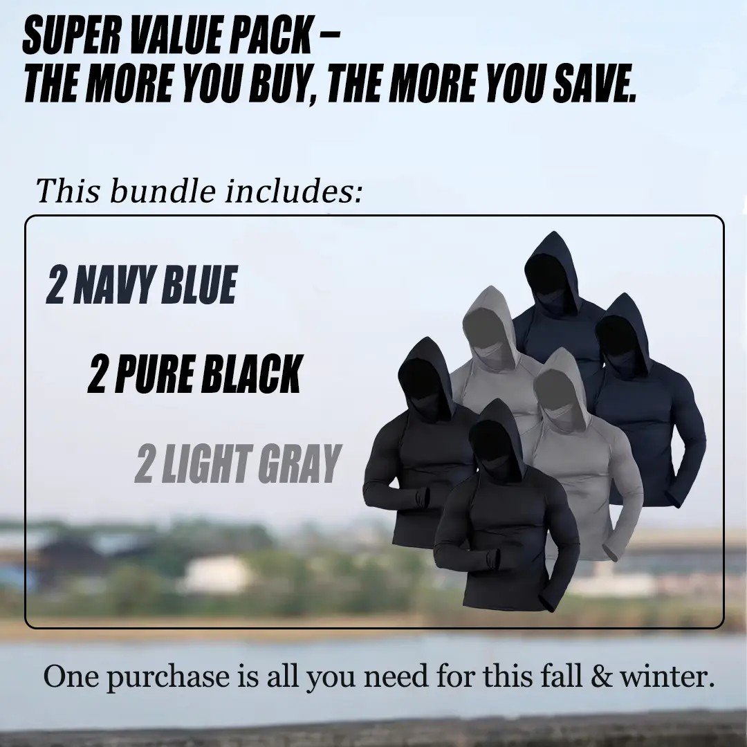 Men's Hoodie 6-Pack – 49% OFF | Slim Fit, UPF Sun Protection, Breathable