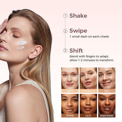 Summer skin essentials — — - CC color-correcting tinted serum + creaseless SPF 30 mineral setting powder