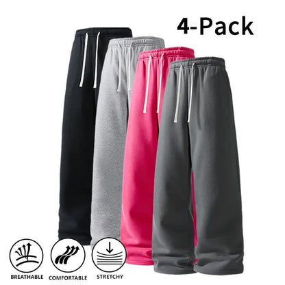 4-Pack  Ultra-Soft Wide-Leg Sweatpants