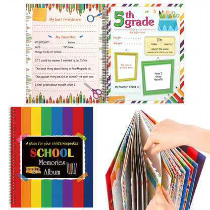 School Memory Book for Kids Preschools to 12th Grade