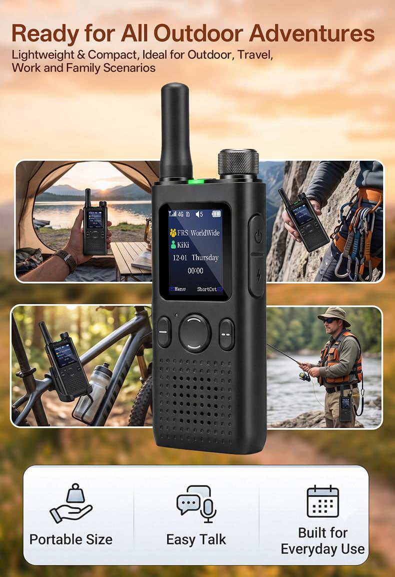 📻 AT1 4G LTE PoC Walkie Talkie by BAOFENG – Lifetime Free No Monthly Fees, 5000-Mile Long Range Two-Way Radio with App Control & Encrypted Group Chat for Family & Outdoor Adventures