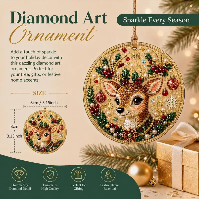 🎄💎6-Piece Christmas DIY Diamond Painting Decoration Set - Perfect for Holiday Home Parties