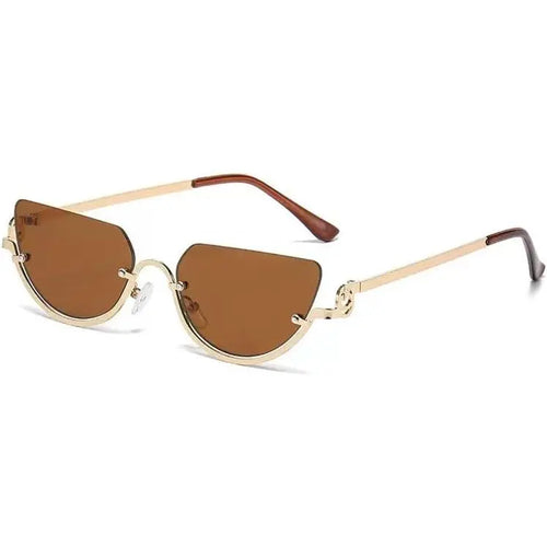 Retro Half-Frame Cat Eye Sunglasses for Women
