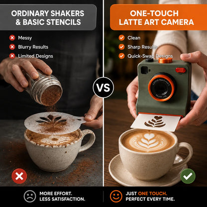 ☕📸 One-Touch Latte Art Camera – 3D Coffee Stencil Printer Kit for Custom Drink Designs ✨