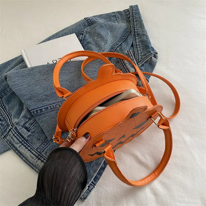 Spooky Jack-O-Lantern Pumpkin Crossbody Bag