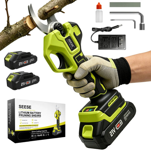 Electric Pruning Shears for Gardening: 1.25" Cutting Cordless Power Pruner, Brushless Motor, Dual21V Battery For Tree & FlowerTrimming