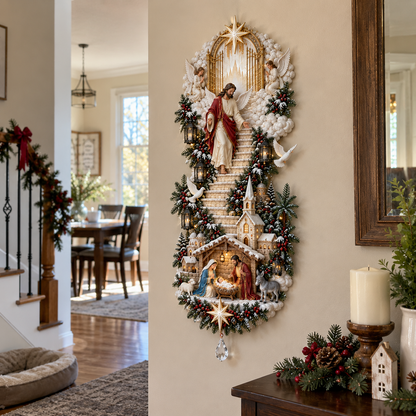 ⏳ 49% OFF ✨ Jesus Light of Heaven Nativity Wall Hanging – Christmas Decor ✝️