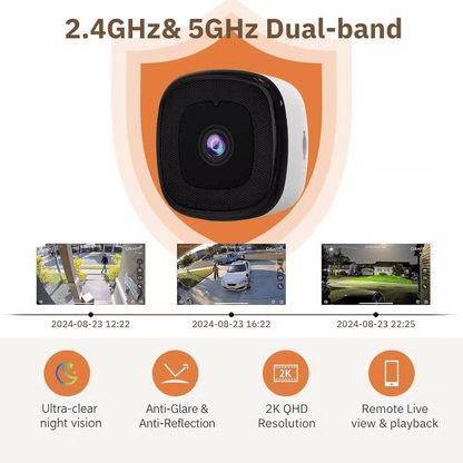 🔥Crystal-clear security 2K camera 🎥 Color Night Vision 🌙 24/7 Recording & Smart Alerts 🚨 Easy Install! 🔒