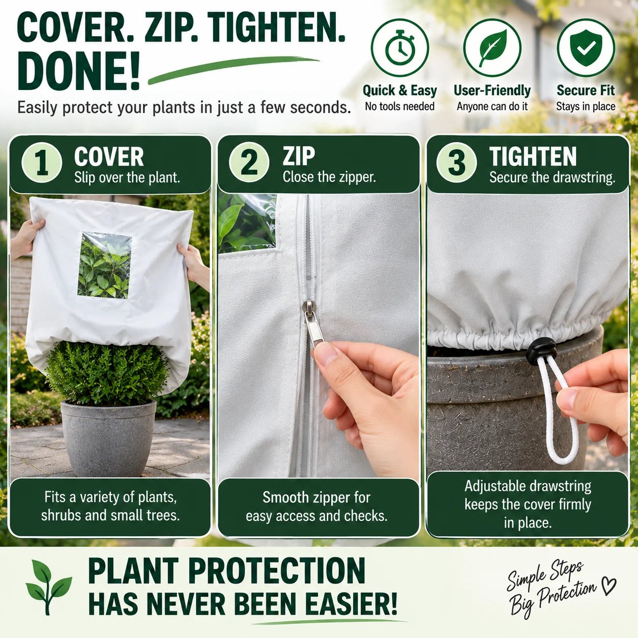 🌿 WINTER GARDEN ESSENTIAL | Plant Frost Protection Cover – Breathable Reusable Cover for Shrubs, Pots & Young Trees