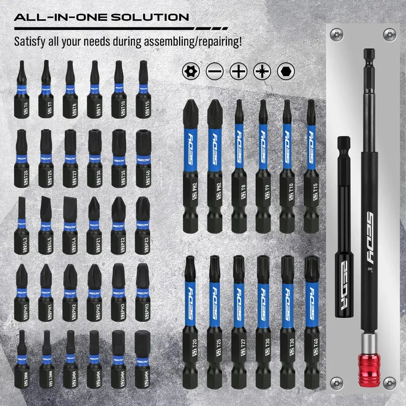 80-Piece Magnetic Impact Nut Driver Set – SAE & Metric Socket Bits with Adapters, Extensions & Bit Holder