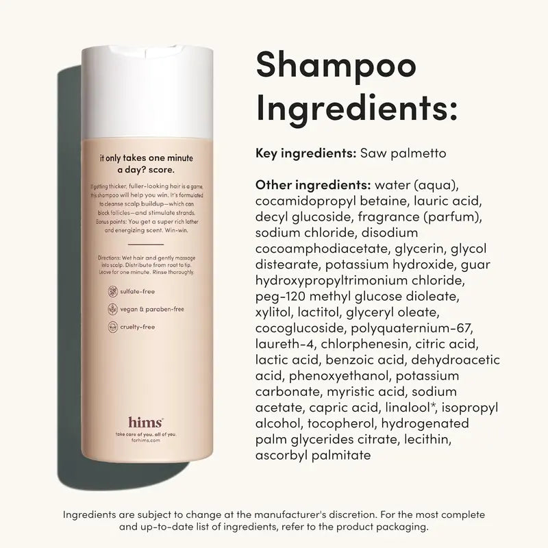 Men's Hair Care Shampoo and Conditioner Set - Thickening, Vegan, Hydrating, Scented, Moisturizing, Reduces Shedding, Color Safe - 2-Pack, 6.4oz