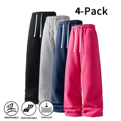 4-Pack  Ultra-Soft Wide-Leg Sweatpants
