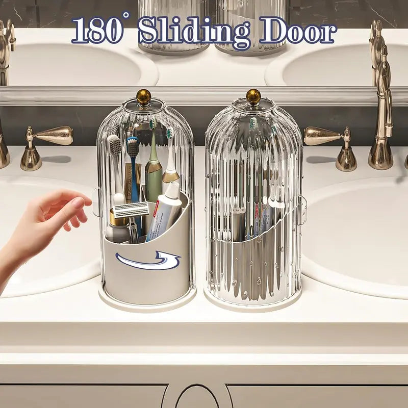 Modern Durable Acrylic Toothbrush Cup Holder with Cover
