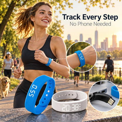 Portable Wrist Activity Tracker | Lightweight Step Counter for Outdoor Workout Sessions