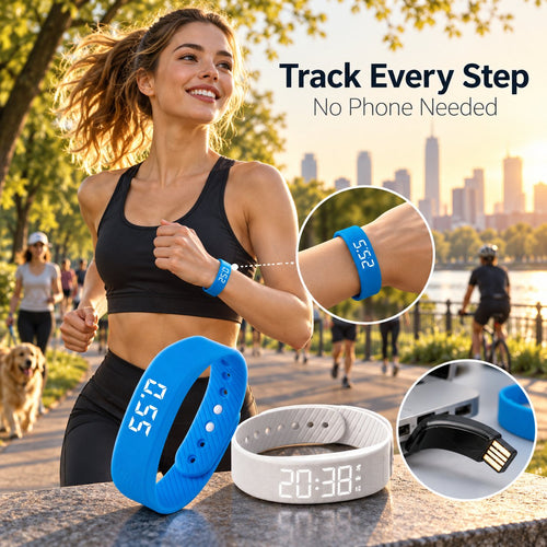 Portable Wrist Activity Tracker | Lightweight Step Counter for Outdoor Workout Sessions