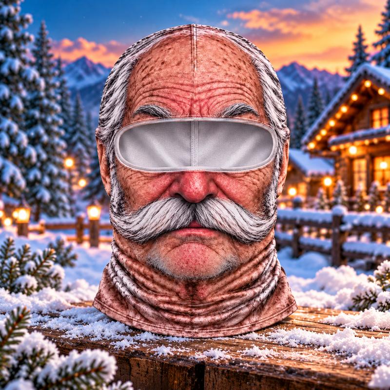 🤣 Funny Realistic Face Balaclava | Hilarious Ski & Snowboard Resort Party Mask, Winter Slopes Group Gear
