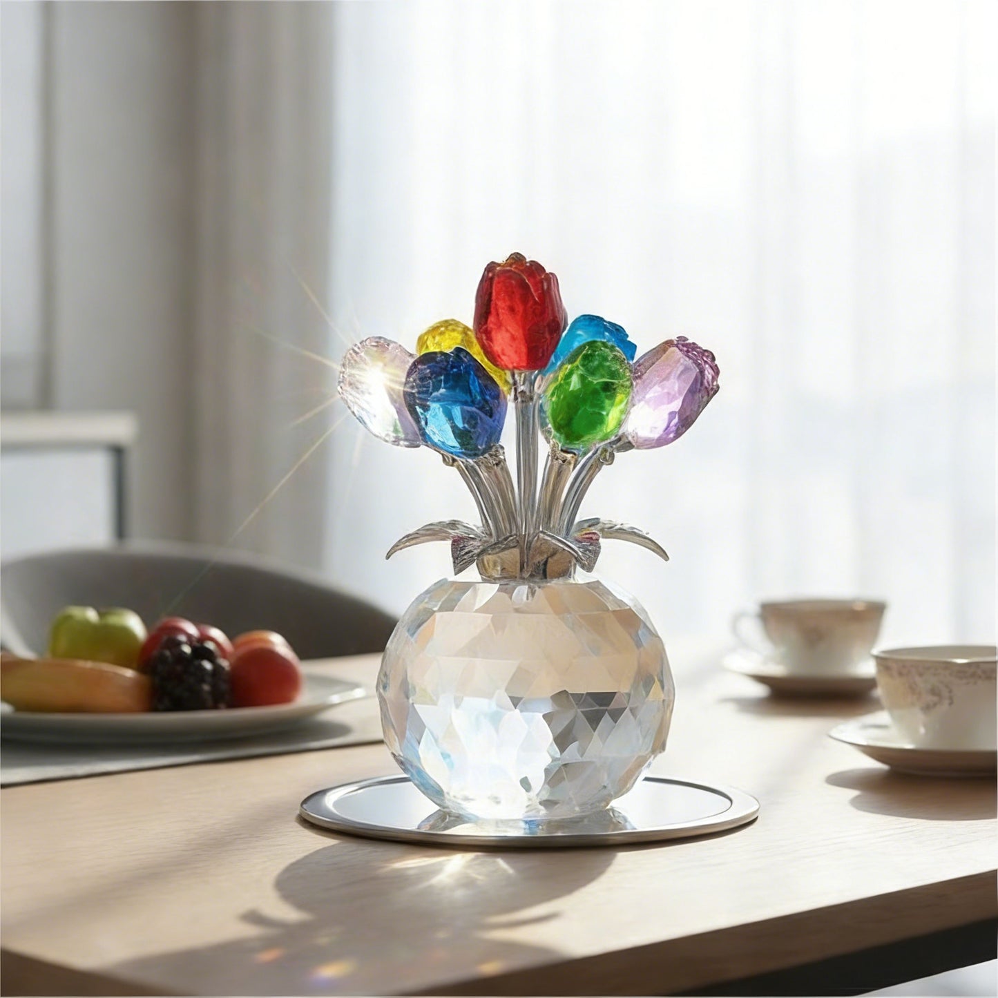 🔥Mother‘s Day 50% OFF🔥🔮Everlasting Crystal Rose Flower Figurine in Vase