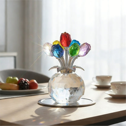 🔥Mother‘s Day 50% OFF🔥🔮Everlasting Crystal Rose Flower Figurine in Vase