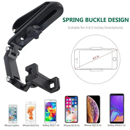 Car Phone Mount - Long Adjustable Arm, 360° Rotatable Anti-Scratch Secure Clamp