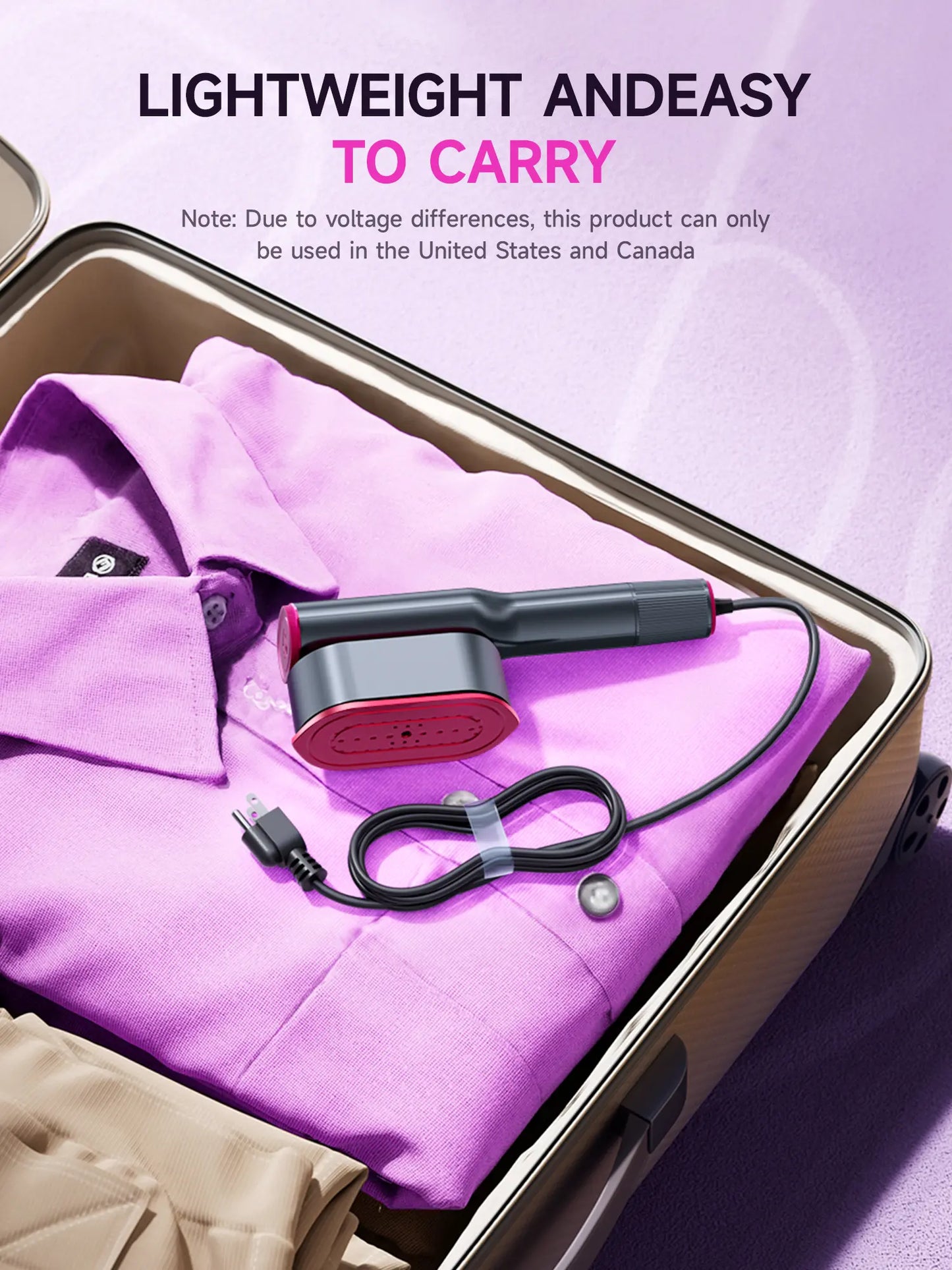 2026 Upgrade Garment Steamer for Clothes, Portable Travel Clothing Steamer Iron