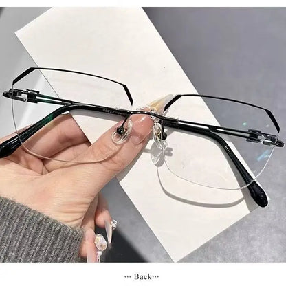 Frameless Blue Blocking Reading Glasses, Ultra-Light Metal Build, Blue Light Defense for Focused Work, Gaming & Everyday Wear